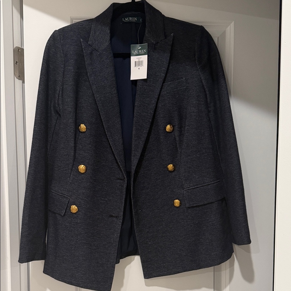 Ralph Lauren Dark Gray Blazer with Gold Buttons